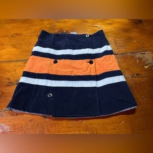 KULE girls reversible skirt size 10 plaid checker and striped corduroy buttoned